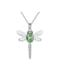 thumb 925 Sterling Silver Cubic Zirconia Dragonfly Minimalist Necklace 0