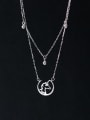 thumb 925 Sterling Silver Cubic Zirconia Moon Minimalist Necklace 2