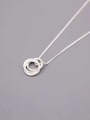thumb 925 Sterling Silver Minimalist  Simple fashion three-layer round pendant Necklace 2