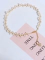 thumb Brass  Vintage wave Hand-woven small freshwater pearls Necklace 2