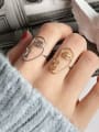 thumb 925 Sterling Silver Hollow Face Minimalist Free Size Midi Ring 0