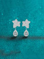 thumb 925 Sterling Silver Moissanite Water Drop Dainty Cluster Earring 0