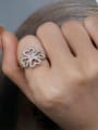 thumb 925 Sterling Silver Cubic Zirconia Flower Dainty Band Ring 1
