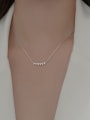 thumb 925 Sterling Silver Cubic Zirconia Triangle Minimalist Necklace 1