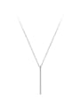 thumb 925 Sterling Silver Geometric Minimalist Tassel Necklace 0