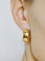 thumb Brass Smooth Geometric Minimalist Drop Earring 2