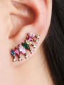 thumb Copper Cubic Zirconia Multi Color Water Drop Luxury Stud Earring 2