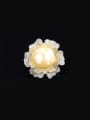 thumb Brass Cubic Zirconia Flower Luxury Band Ring 2