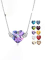 thumb 925 Sterling Silver Austrian Crystal Heart Classic Necklace 0