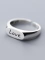 thumb 925 Sterling Silver  Minimalist English letter Love Free Size Ring 1