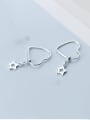 thumb 925 Sterling Silver Heart Minimalist  Five-Pointed Star Pendant Drop Earring 0