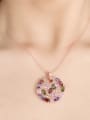 thumb Brass Cubic Zirconia Multi Color Geometric Dainty Necklace 3