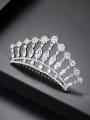 thumb Copper Cubic Zirconia Dainty Crown Hair Comb 2
