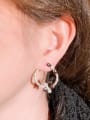 thumb Brass Cubic Zirconia Flower Minimalist Stud Earring 1