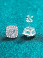 thumb 925 Sterling Silver Moissanite Square Classic Stud Earring 2