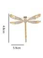 thumb Brass Cubic Zirconia Dragonfly Minimalist Brooch 3