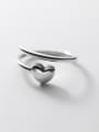 thumb 925 Sterling Silver Heart Minimalist Double Layer Band Ring 0