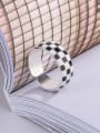 thumb 925 Sterling Silver Enamel Geometric Minimalist Band Ring 3