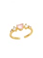 thumb Brass Cubic Zirconia Heart Cute Band Ring 3