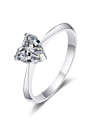 thumb 925 Sterling Silver Moissanite Heart Classic Band Ring 4