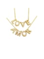 thumb Brass Cubic Zirconia Simple LOVE letters Necklace 0