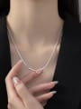thumb 925 Sterling Silver  Minimalist Snake Bone Chain Necklace 1