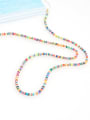 thumb Stainless steel Bead Multi Color Polymer Clay Round Bohemia Hand-woven Necklace 2