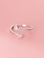 thumb 925 Sterling Silver Cubic Zirconia Heart Minimalist Band Ring 3