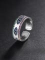 thumb 925 Sterling Silver Cubic Zirconia Evil Eye Vintage Band Ring 3