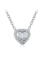 thumb 925 Sterling Silver Cubic Zirconia Classic Heart Pendant Necklace 2