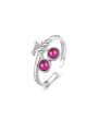 thumb 925 Sterling Silver Cubic Zirconia Cute Friut  Ring And Earring Set 3