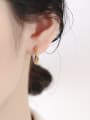 thumb 925 Sterling Silver Geometric Minimalist Huggie Earring 2