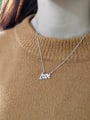 thumb 925 Sterling Silver Rhinestone Letter Love Necklace 1