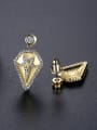 thumb Brass Rhinestone Triangle Vintage Drop Earring 2