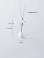 thumb 925 Sterling Silver Simple Diamond Ring Personalized Shell Bead Pendant Necklace 3
