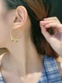 thumb Copper Cubic Zirconia Geometric Minimalist Hoop Earring 3