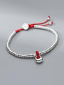 thumb 925 Sterling Silver Geometric Minimalist Beaded Bracelet 0