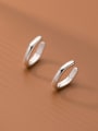 thumb 925 Sterling Silver Geometric Minimalist V-shaped lines  Clip Earring 2