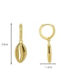 thumb Brass Feather Minimalist Huggie Earring 1