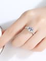 thumb 925 Sterling Silver Cubic Zirconia Simple stylish Geometric Luxury Band Ring 1
