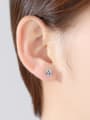 thumb 925 Sterling Silver Cubic Zirconia  Geometric Minimalist Stud Earring 1