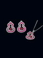 thumb Brass Cubic Zirconia Luxury Irregular Earring and Necklace Set 2