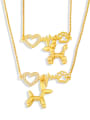thumb Brass Cubic Zirconia Heart Cute Necklace 0