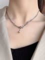 thumb 925 Sterling Silver Hollow Irregular  Chain Vintage Necklace 3