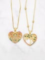 thumb Brass Cubic Zirconia Heart Statement Necklace 0