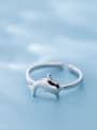 thumb 925 Sterling Silver  Cute  Dolphin  Free Size Ring 1