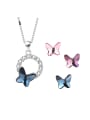 thumb 925 Sterling Silver Austrian Crystal Butterfly Classic Necklace 0