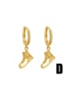 thumb Brass Cubic Zirconia Irregular Hip Hop Huggie Earring 4