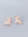 thumb 925 Sterling Silver Cute Deer Christmas Ornaments   Stud Earrings 2