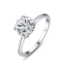 thumb 925 Sterling Silver Round  Cubic Zirconia  Minimalist Band Ring 0